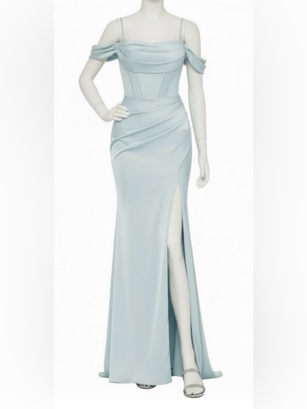 NWT! Powder Blue Off-Shoulder Prom Gown - size 6
